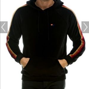 Black unisex Aviator Nation Velour Hoodie